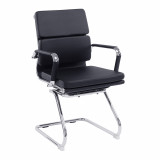 Avanti- Contemporary Medium Back Leather Effect Visitors Chair- Black