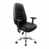 Babylon-24 Hour Operator Chair- Leather- Black