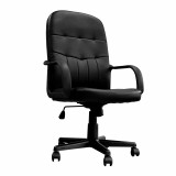 Orion- High Back Leather Faced Managers Chair- Black