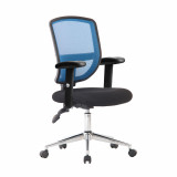 Nexus - Medium Back Mesh Operator Chair With Height Adjustable Arms - Blue