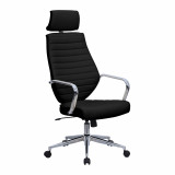 Atlas- High Back Leather Effect Designer Chair- Black