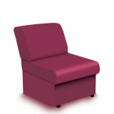 Wave- Fabric Modular Sofa Rectangular- Red