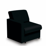 Wave- Fabric Modular Sofa Right Hand Arm- Black