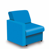 Wave- Fabric Modular Sofa Right Hand Arm- Blue