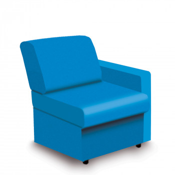 Wave- Fabric Modular Sofa Left Hand Arm- Blue