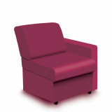 Wave- Fabric Modular Sofa Left Hand Arm- Red