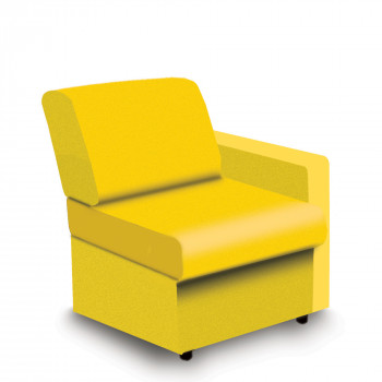 Wave- Fabric Modular Sofa Left Hand Arm- Yellow