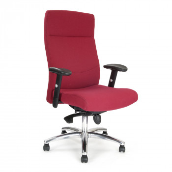 Jester-High Back Synchro Executive Armchair With Adjustable Arms And Chrome Base - Wine