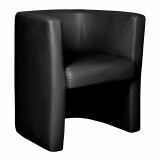Milano- Leather Faced Tub Chair - Black