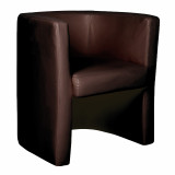 Milano- Leather Faced Tub Chair - Brown