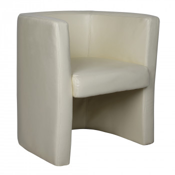 Milano- Leather Faced Tub Chair - Cream